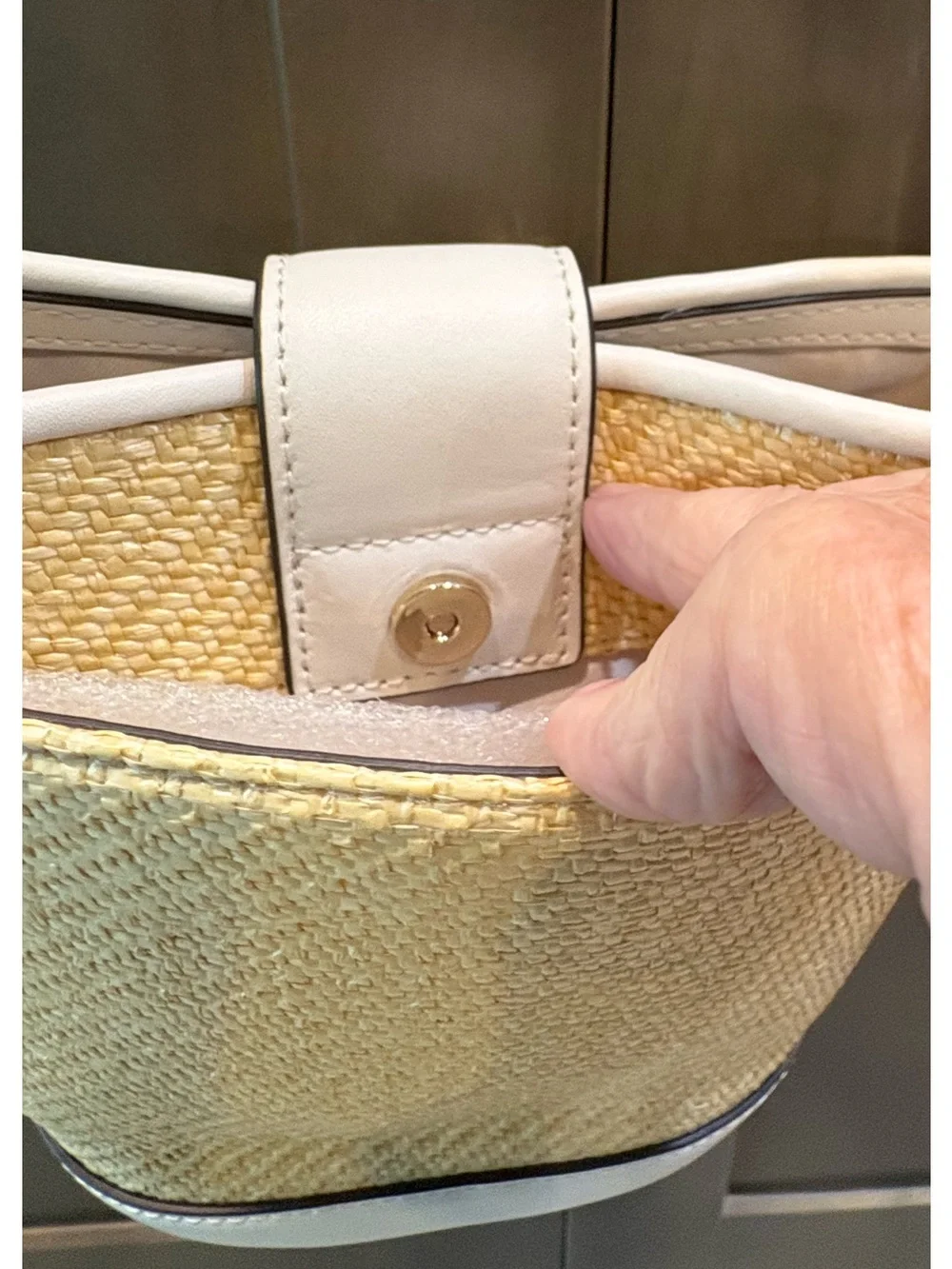 Kate Spade Audrey Mini Bucket Straw Crossbody Bag